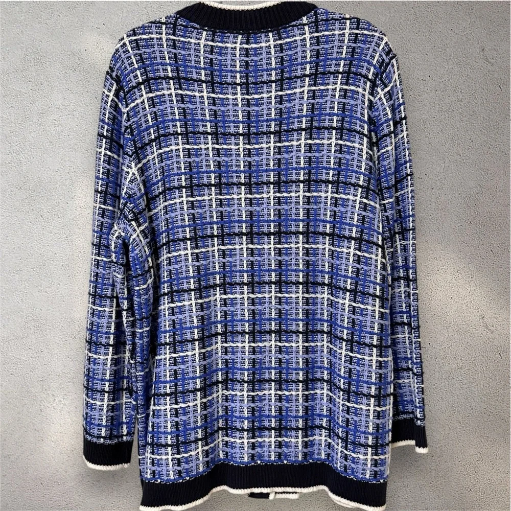 NWT Ann Taylor Tweed Sweater Jacket Cardigan Size XL Cotton Blend - Picture 6 of 9